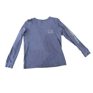 Vineyard Vines Womens Long Sleeve Whale Pocket T-Shirt Blue Small